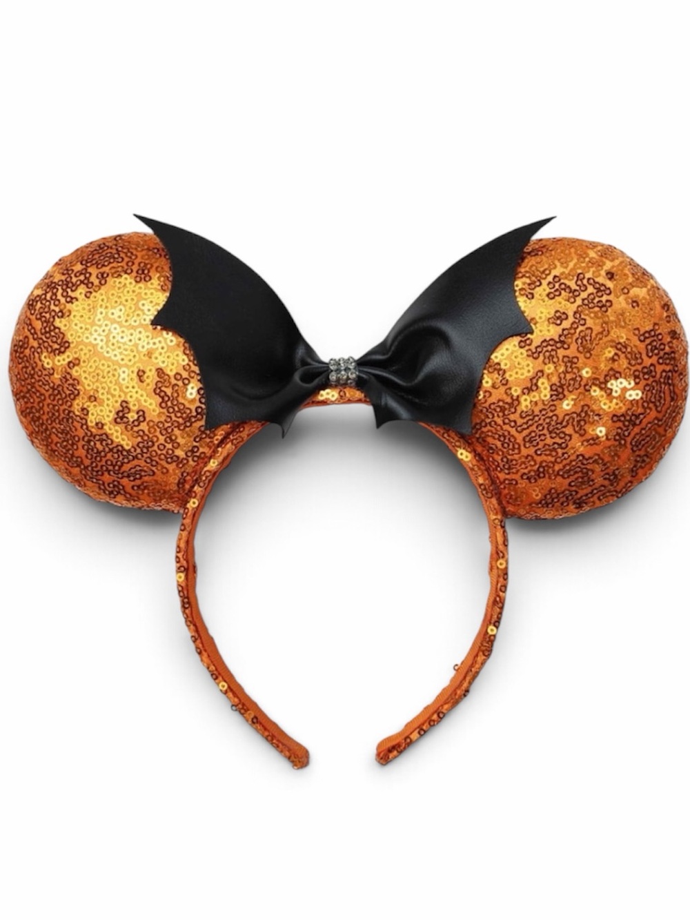 Disney Sequin Orange Minnie Mouse Ears Headband